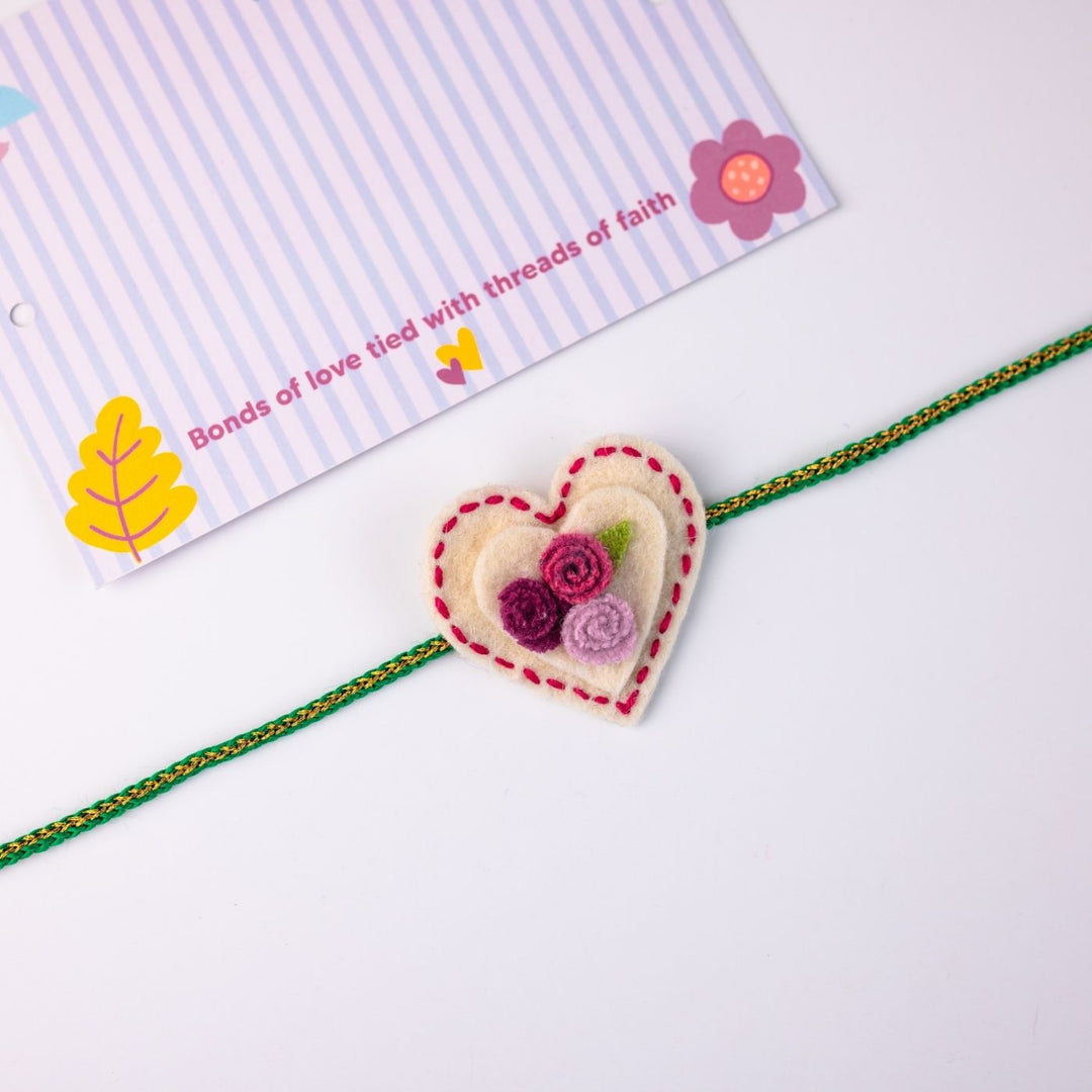 Handmade Heartfelt Harmony Felt Kids Rakhi