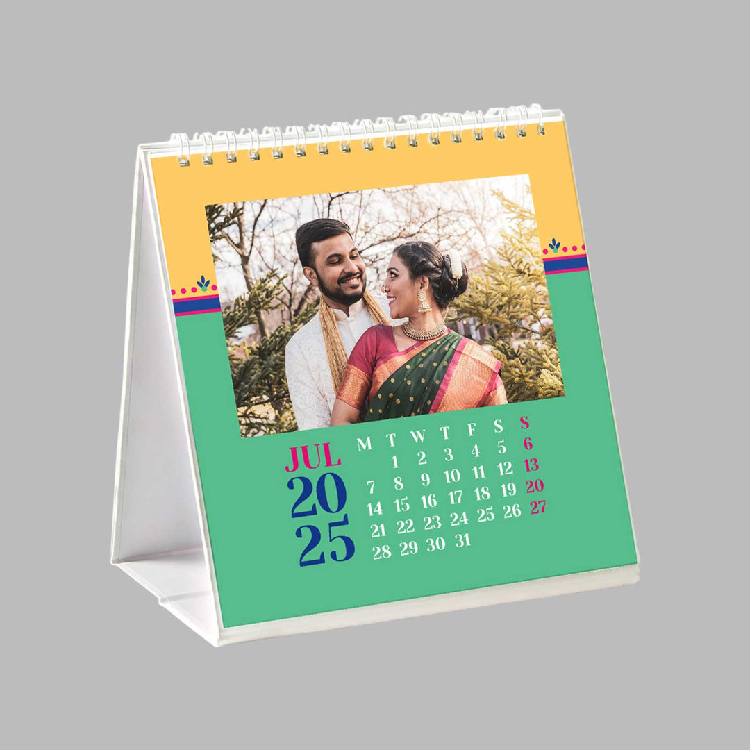 Photo Personalized 6 Inch Glossy Finish 2025 Table Calender