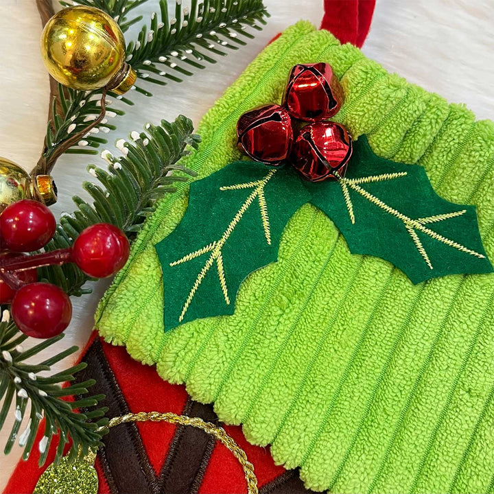 Personalized Luxury Mistletoe Felt & Fur Stockings For Christmas Decoration