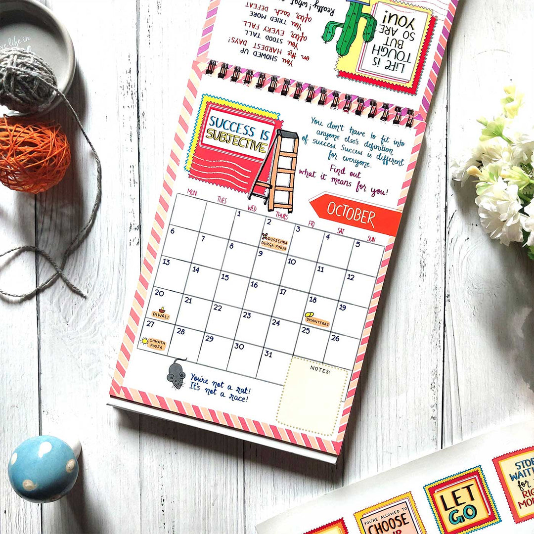 Notes to Self 2025 Spiral Calendar With Holidays | 10+ Freebies Included