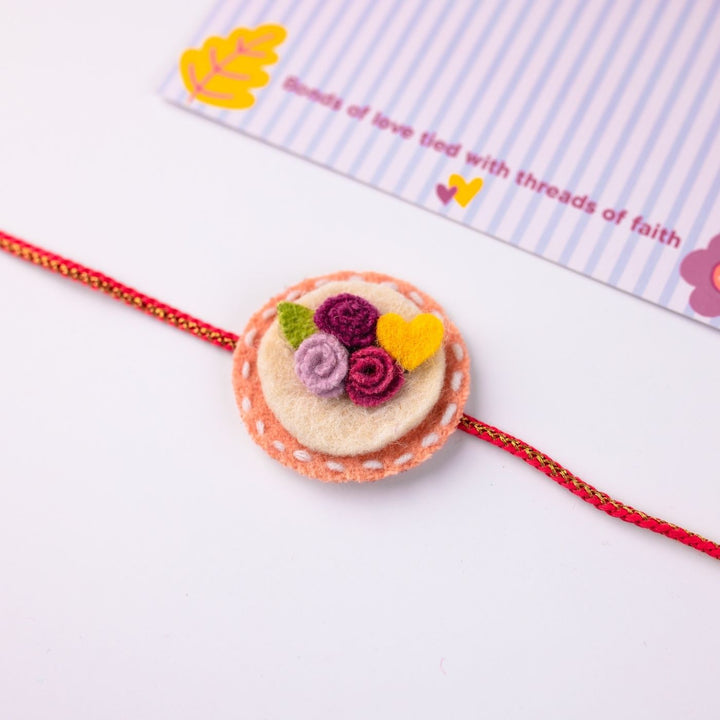 Handmade Blossom Bliss Felt Kids Rakhi