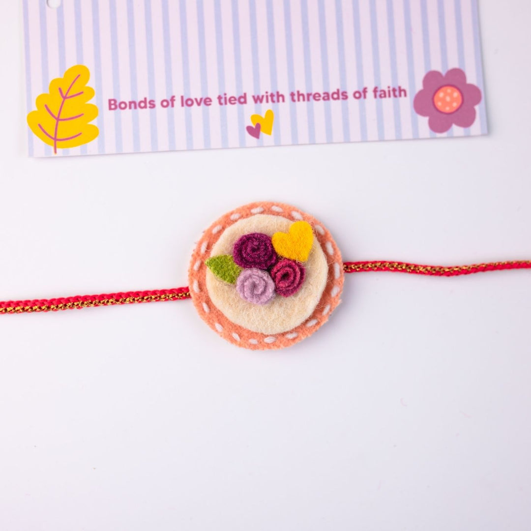 Handmade Blossom Bliss Felt Kids Rakhi