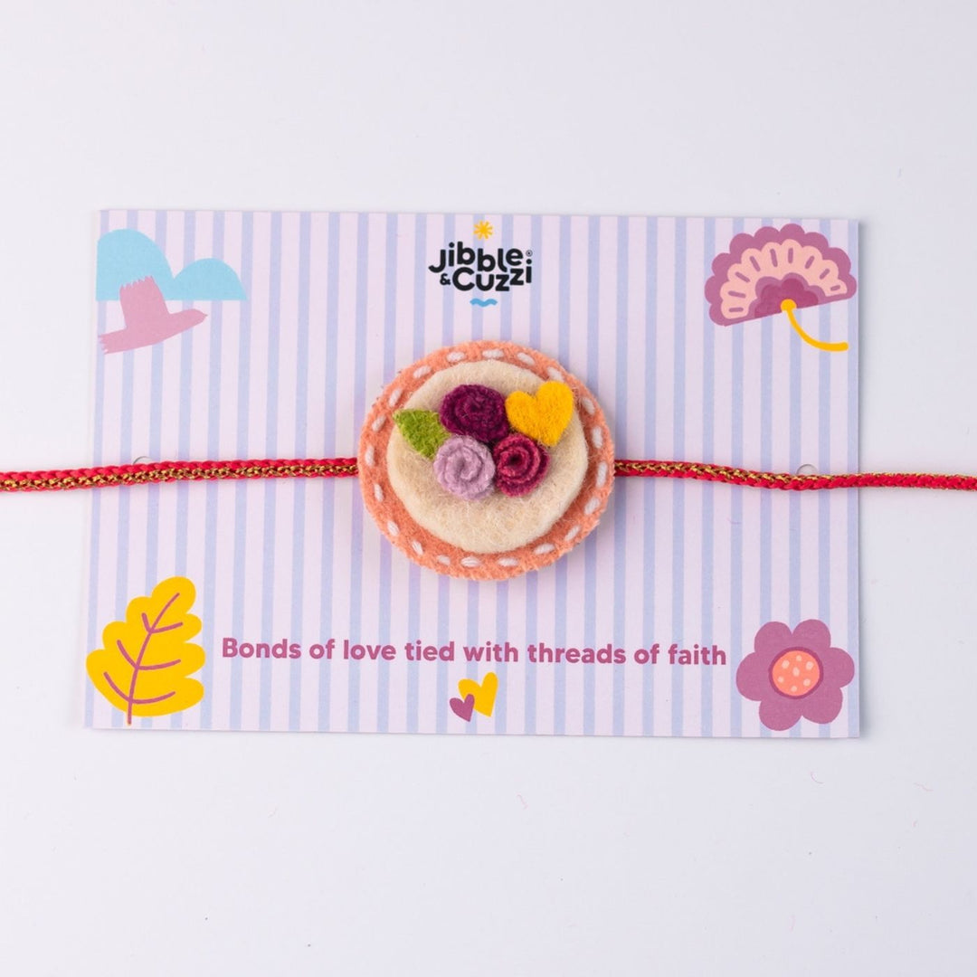 Handmade Blossom Bliss Felt Kids Rakhi