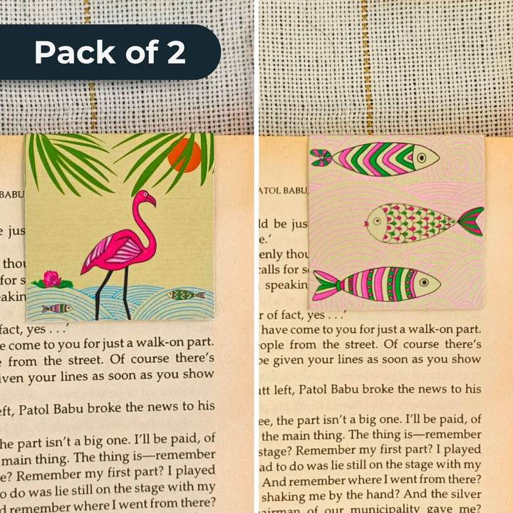 Printed Flamingo Habitat Themed Bookmarks | Set Of 2