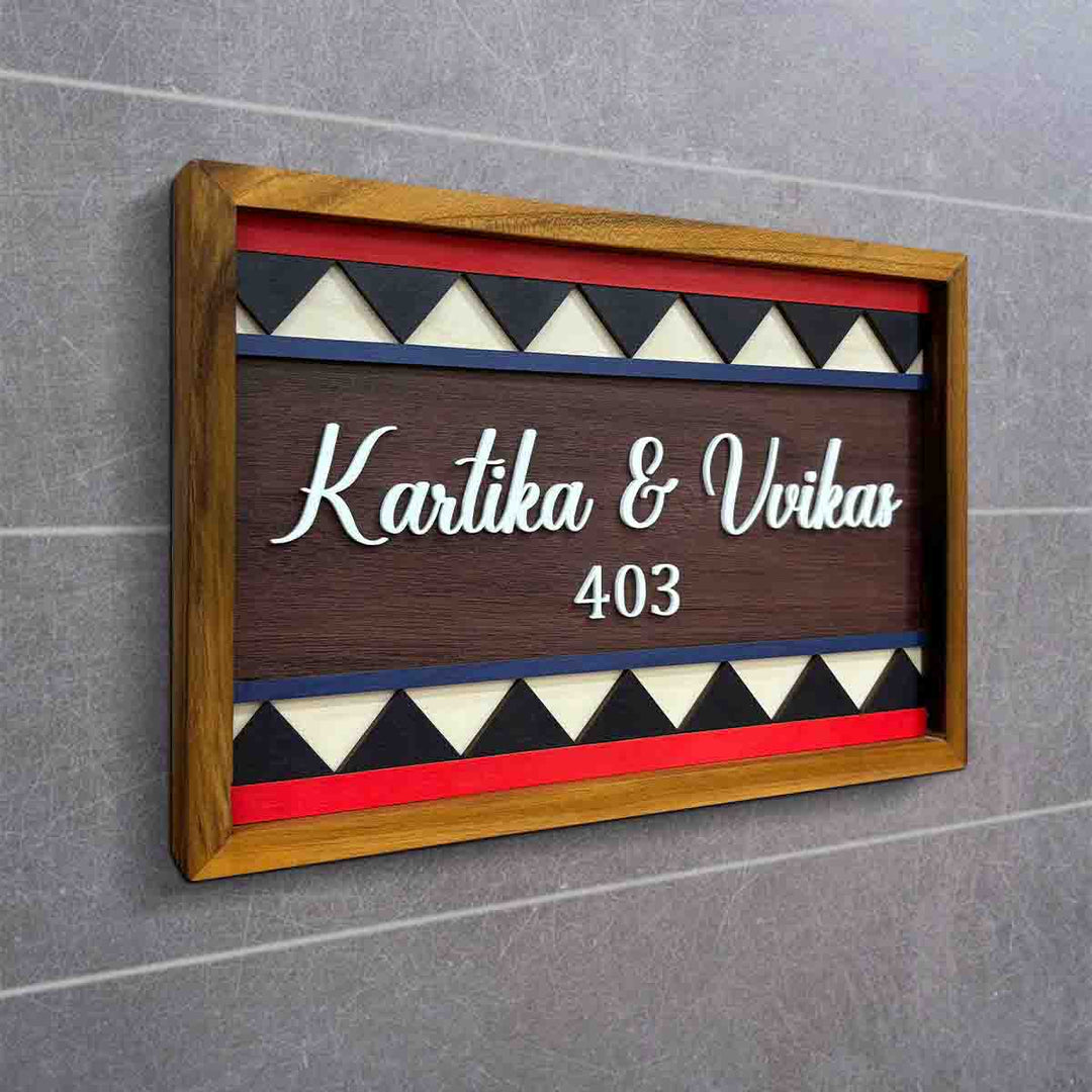 Wooden Personalized Framed Nameplate For Couples