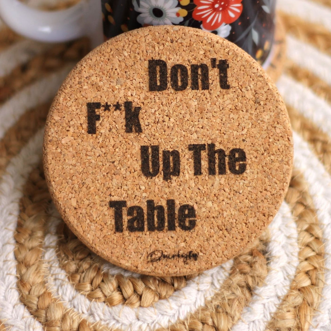 Eco-Friendly Printed Wisdom Cork Coaster Set | Set of 4