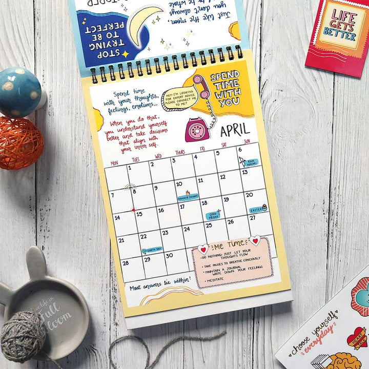 Self-care Contract 2025 Spiral Calendar With Holidays | 10+ Freebies Included