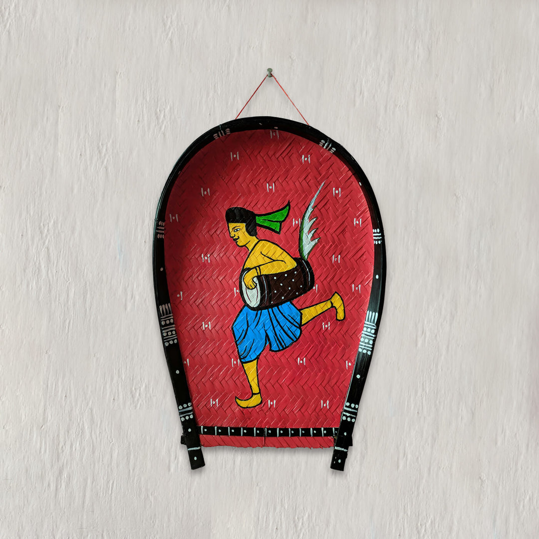 Handpainted Folk Art Bamboo Wall Decor