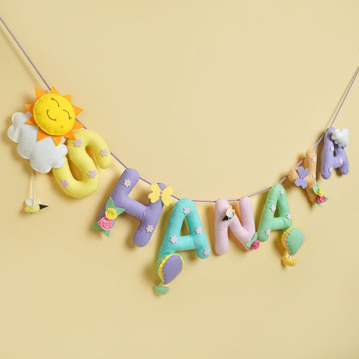 Handmade Personalized Felt Kids Bunting - Hot Air Balloon