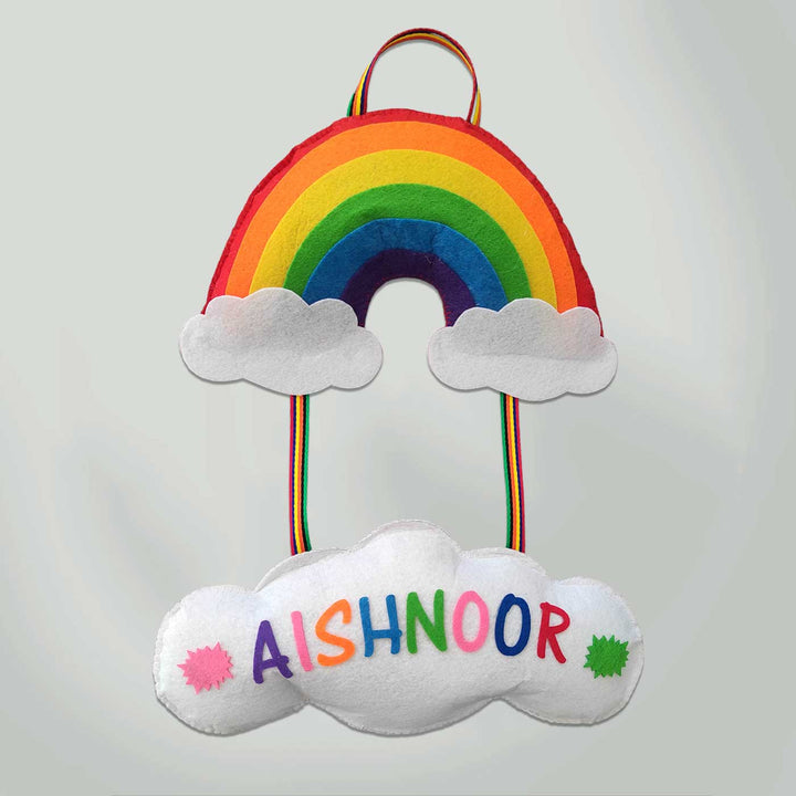 Personalized Handmade Rainbow Felt Name Plate