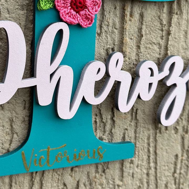 Personalized Handmade Wooden Monogram Name Plate