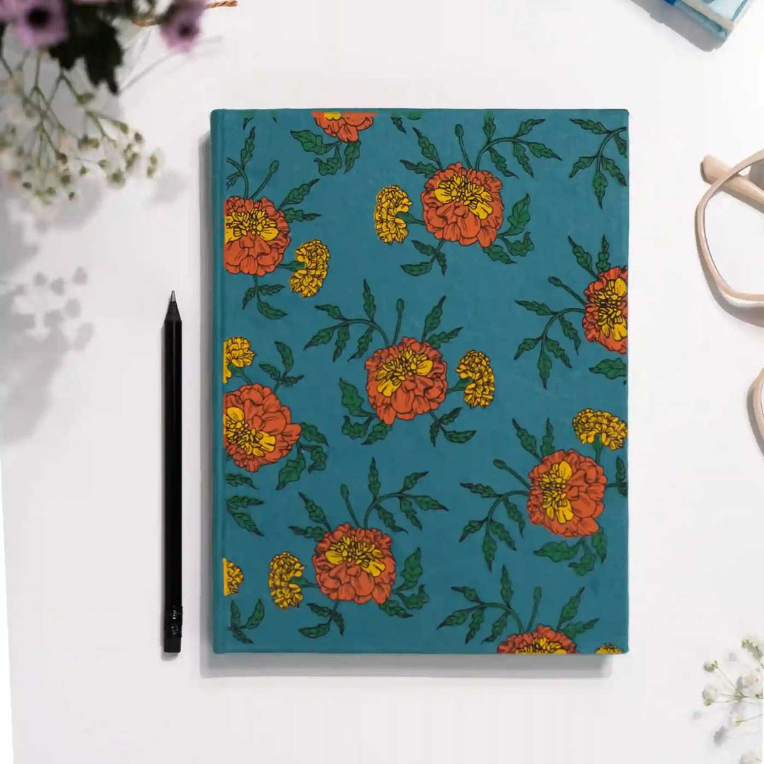 Handmade Genda Phool Unruled Journal | 100 Pages