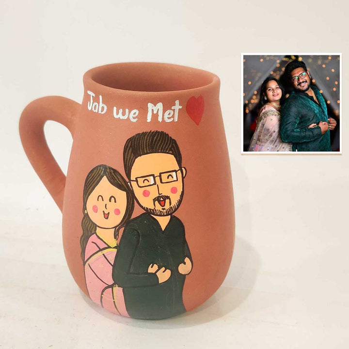 Personalised Terracotta Mugs with Photo Based Caricatures