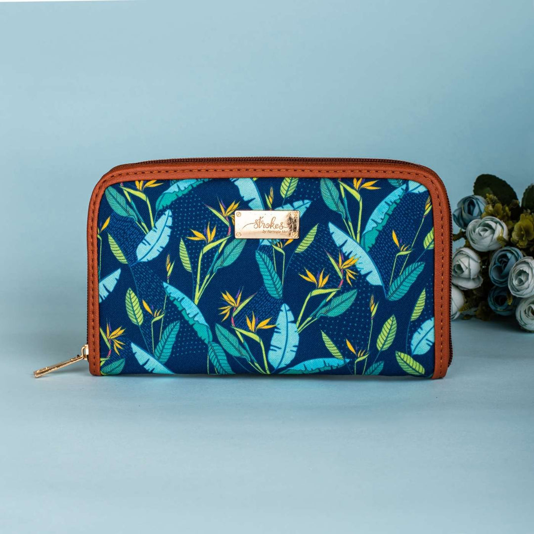 Birds of Paradise Vegan Leather Zipper Wallet