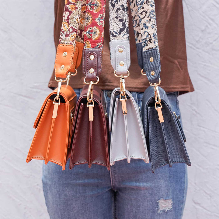 Personalized Faux Leather Sling Bag With Changable Straps