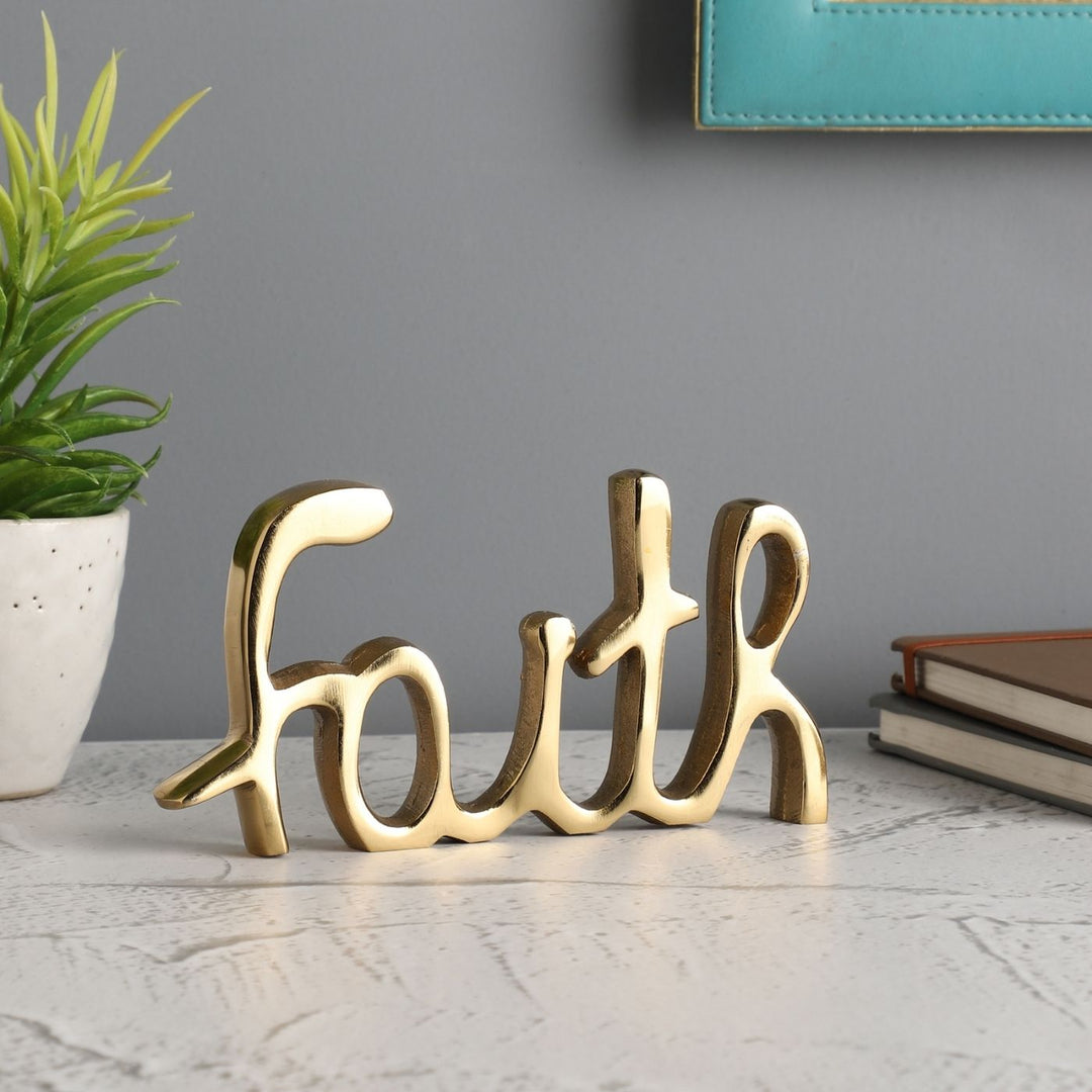 Handmade Gold 'Faith' Free Standing Showpiece