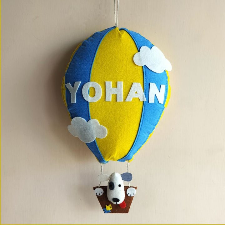 Personalized Hot Air Balloon Felt Name Plate For Kids