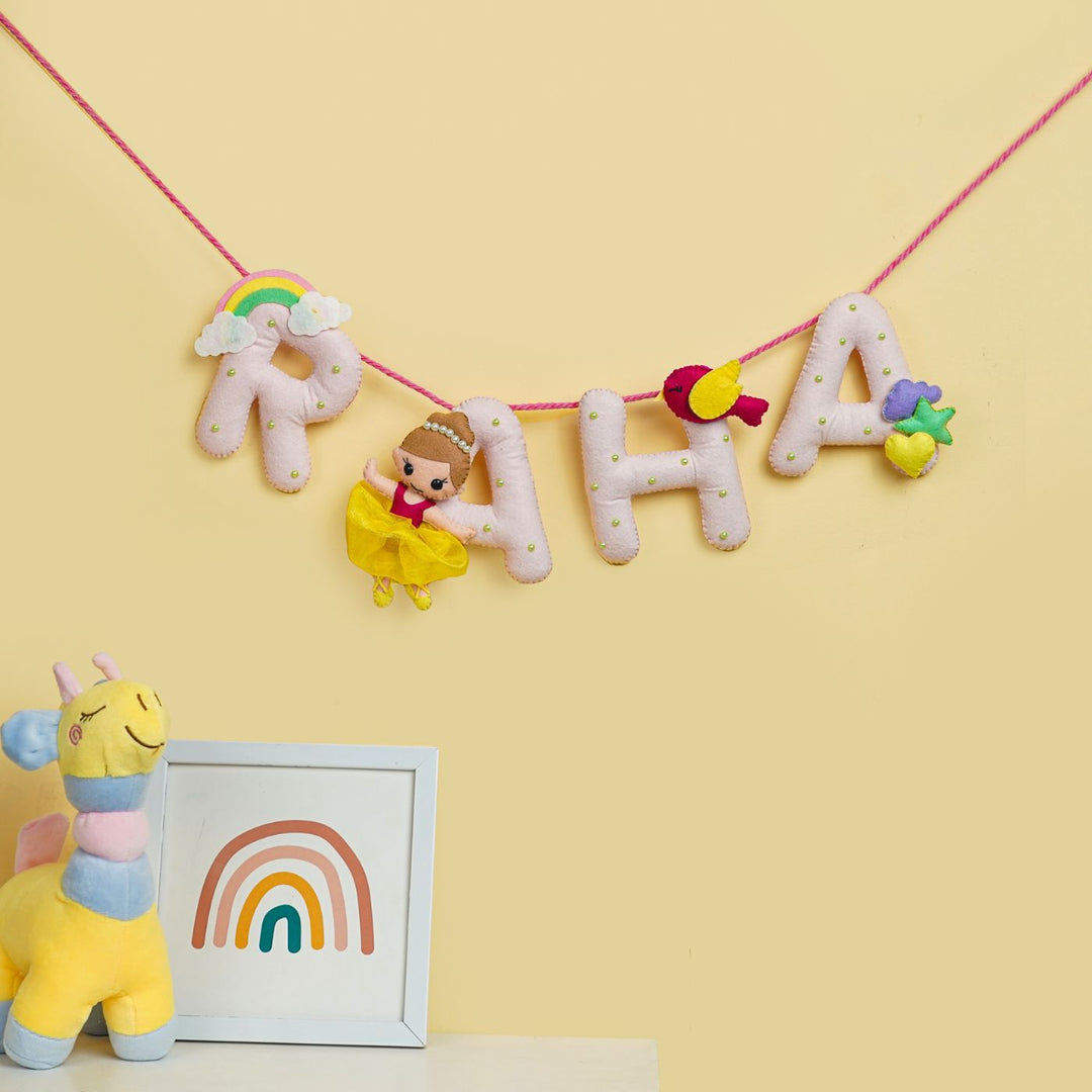 Handmade Personalized Felt Kids Bunting - Princess & Rainbow