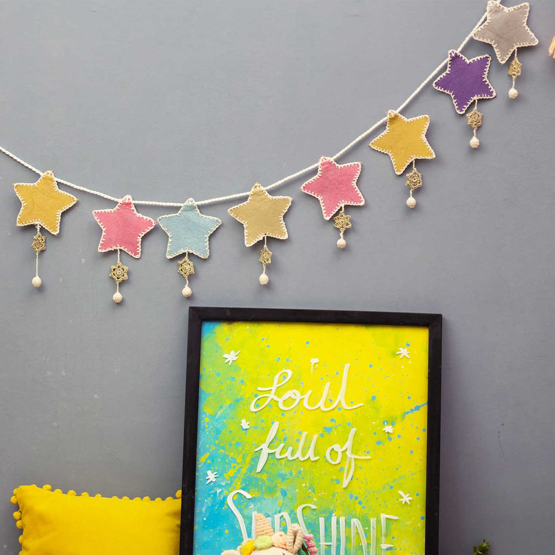 Handmade Crochet Star Themed Felt Bunting