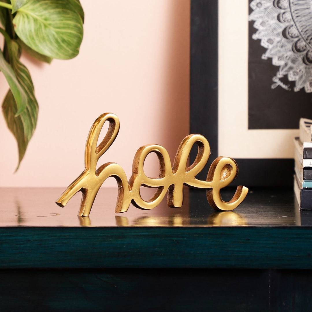 Handmade Gold 'Hope' Free Standing Showpiece