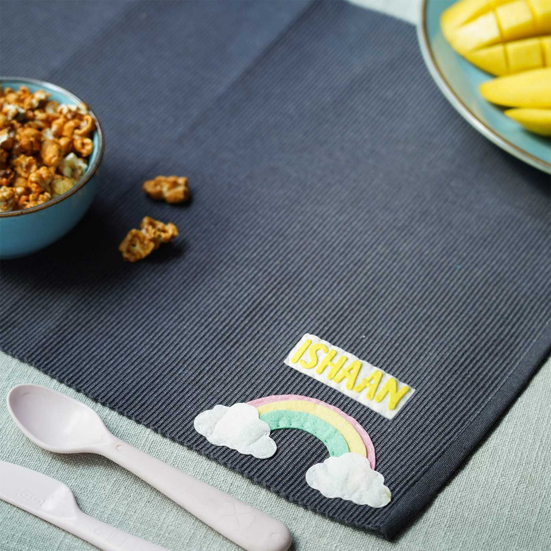 Personalized Handmade Rainbow Table Mat For Kids