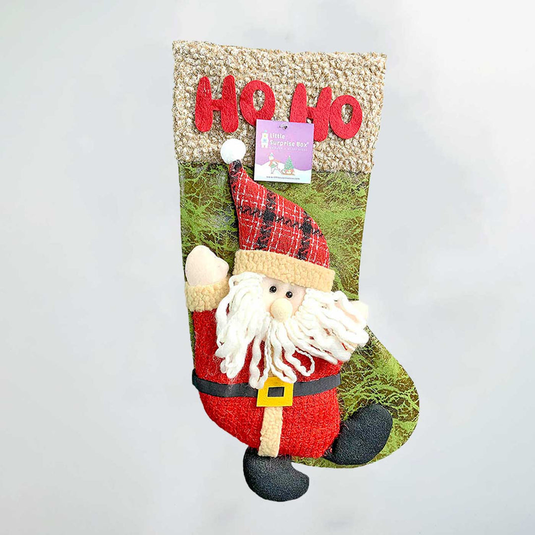 Handmade Hoho Santa Cotton Stockings For Christmas Decoration