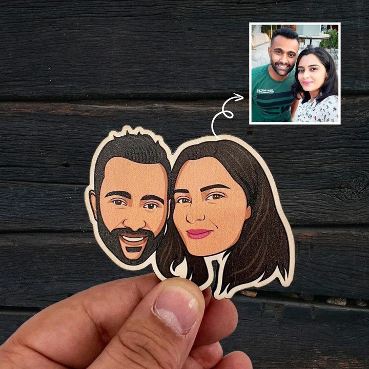 Personalised Printed Caricature Cutout Fridge Magnet