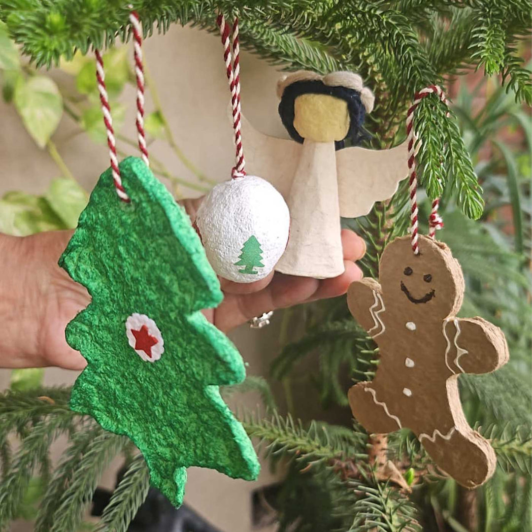 Handmade Plantable Felt Ornaments For Christmas Tree Decoration | Set Of 4