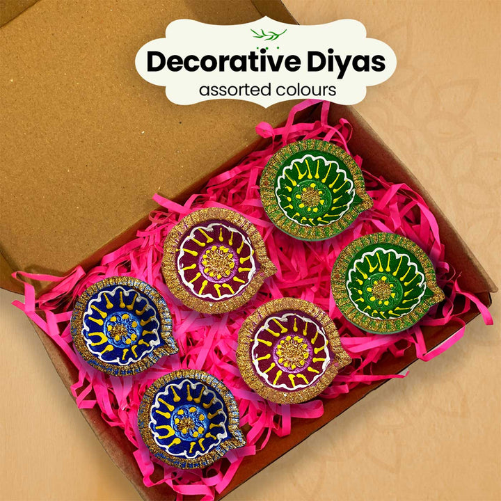 Handmade Decorative Clay Gift Oil Lamp / Diya