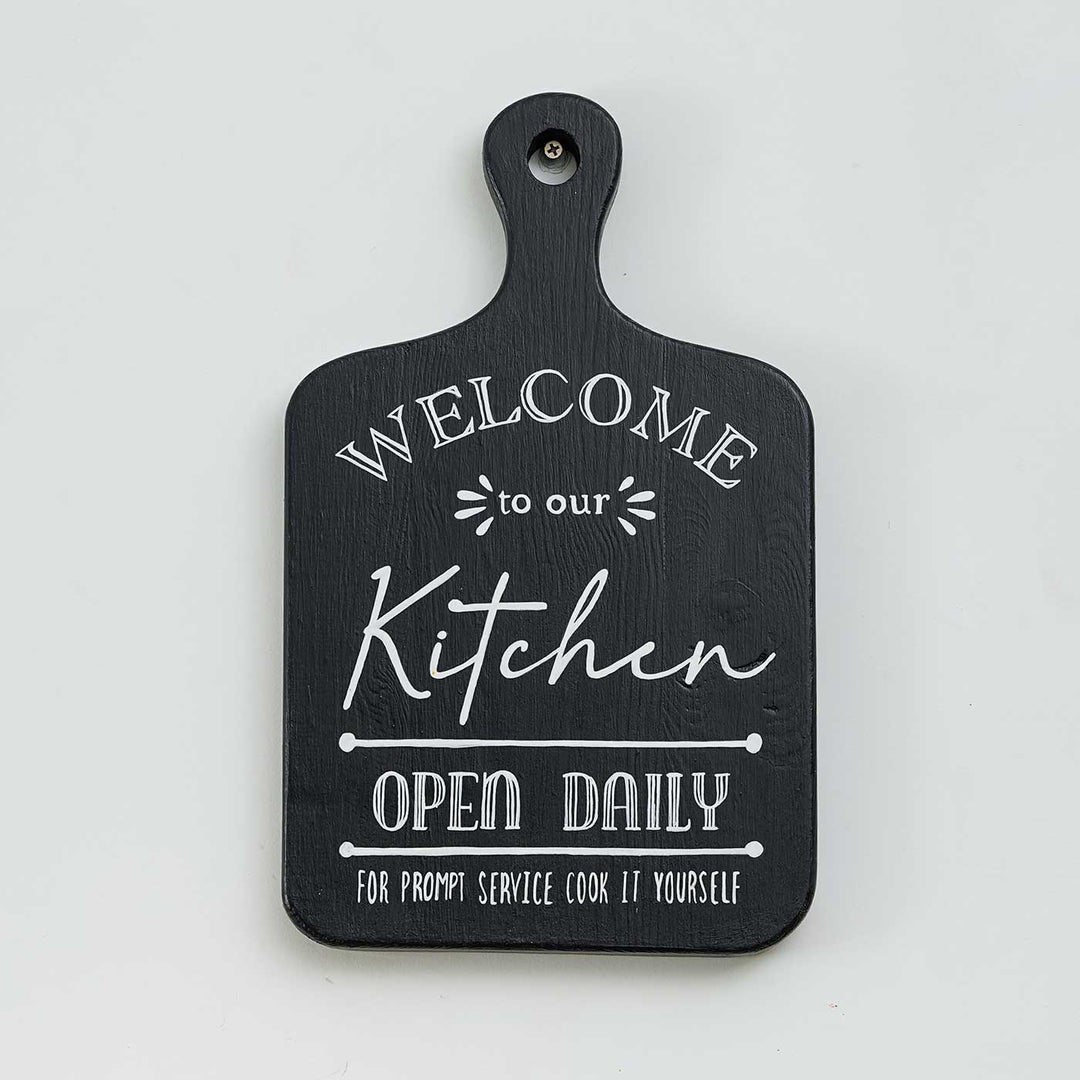 Handmade "Welcome To Our Kitchen" Wooden Chopping Board Signage