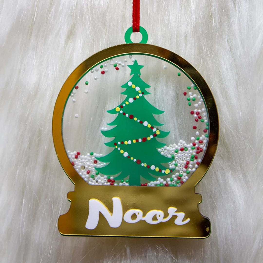 Handmade Gold Shaker Acrylic Ornaments For Christmas Tree Decoration