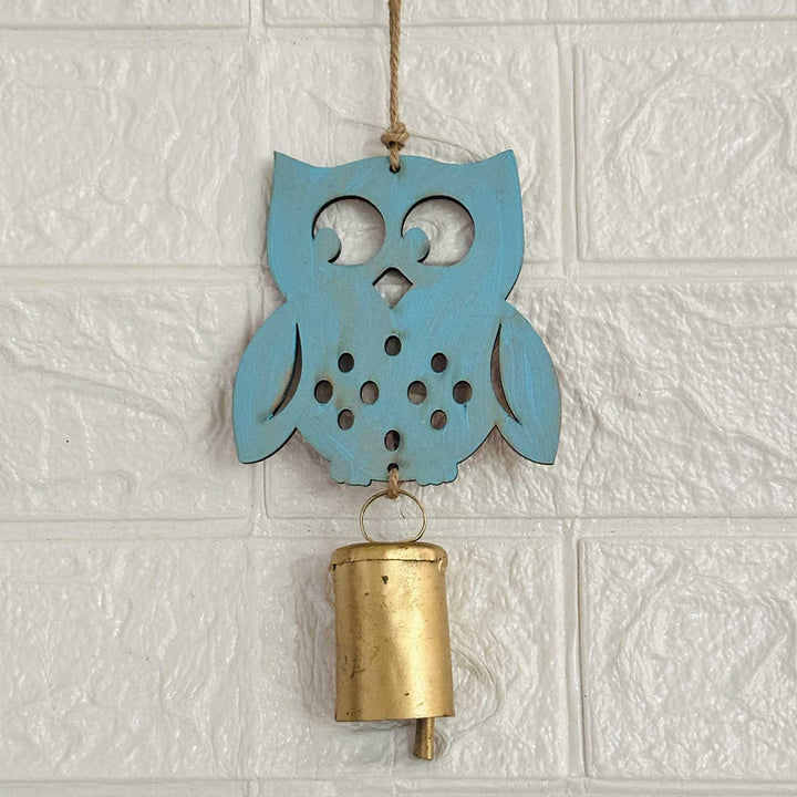 Farm House Rustic Owl Jute Hanging WIth Bell