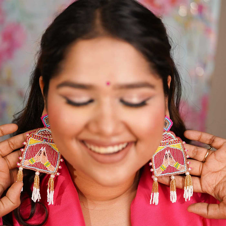 Handmade Baraati Beaded Earrings