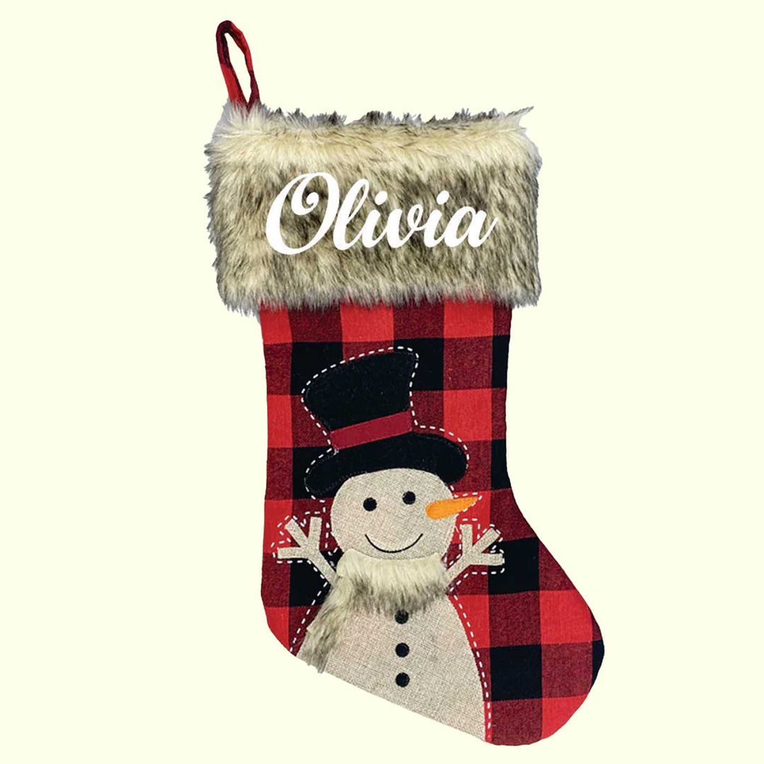 Personalized Frosty'S Furry Cotton & Fur Stockings For Christmas Decoration