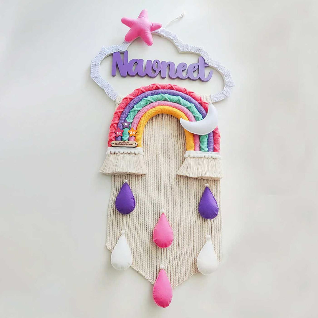 Macrame Moon & Star Personalized Kids' Nameplate