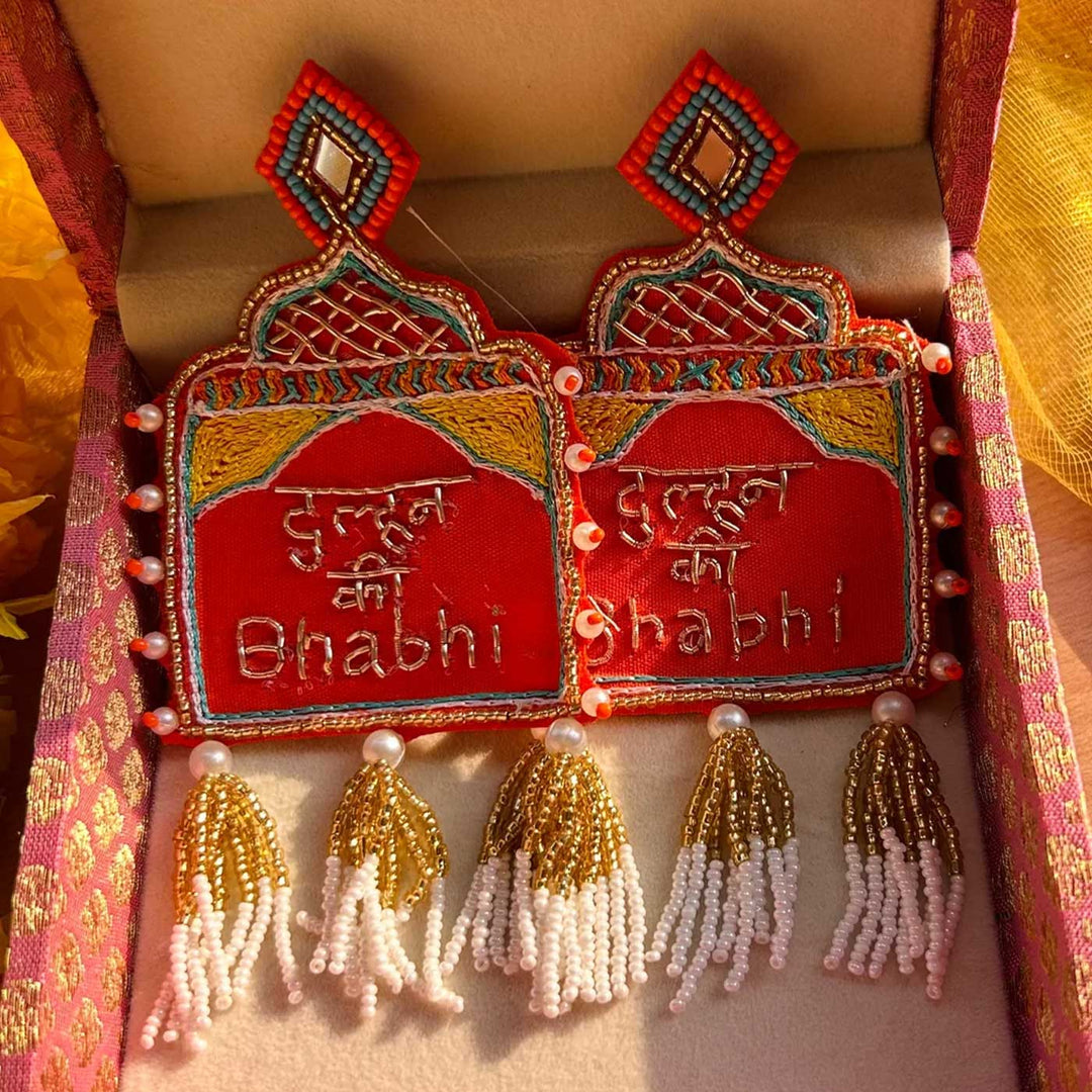 Handmade "Dulhan ki Bhabhi" Beaded Earrings for Bride's Sister-in-Law