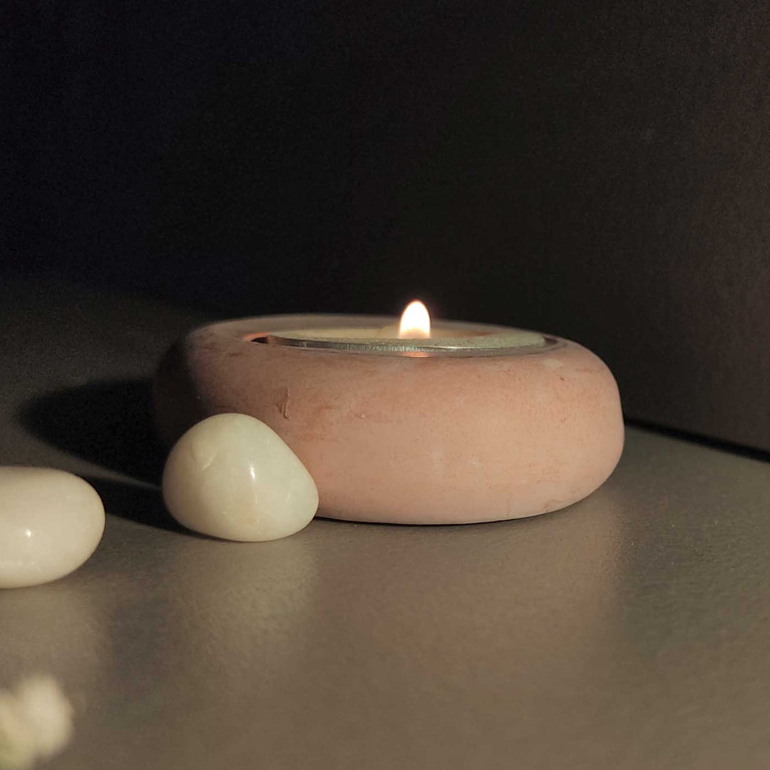 Handmade Artisan Pebble Candle Holder