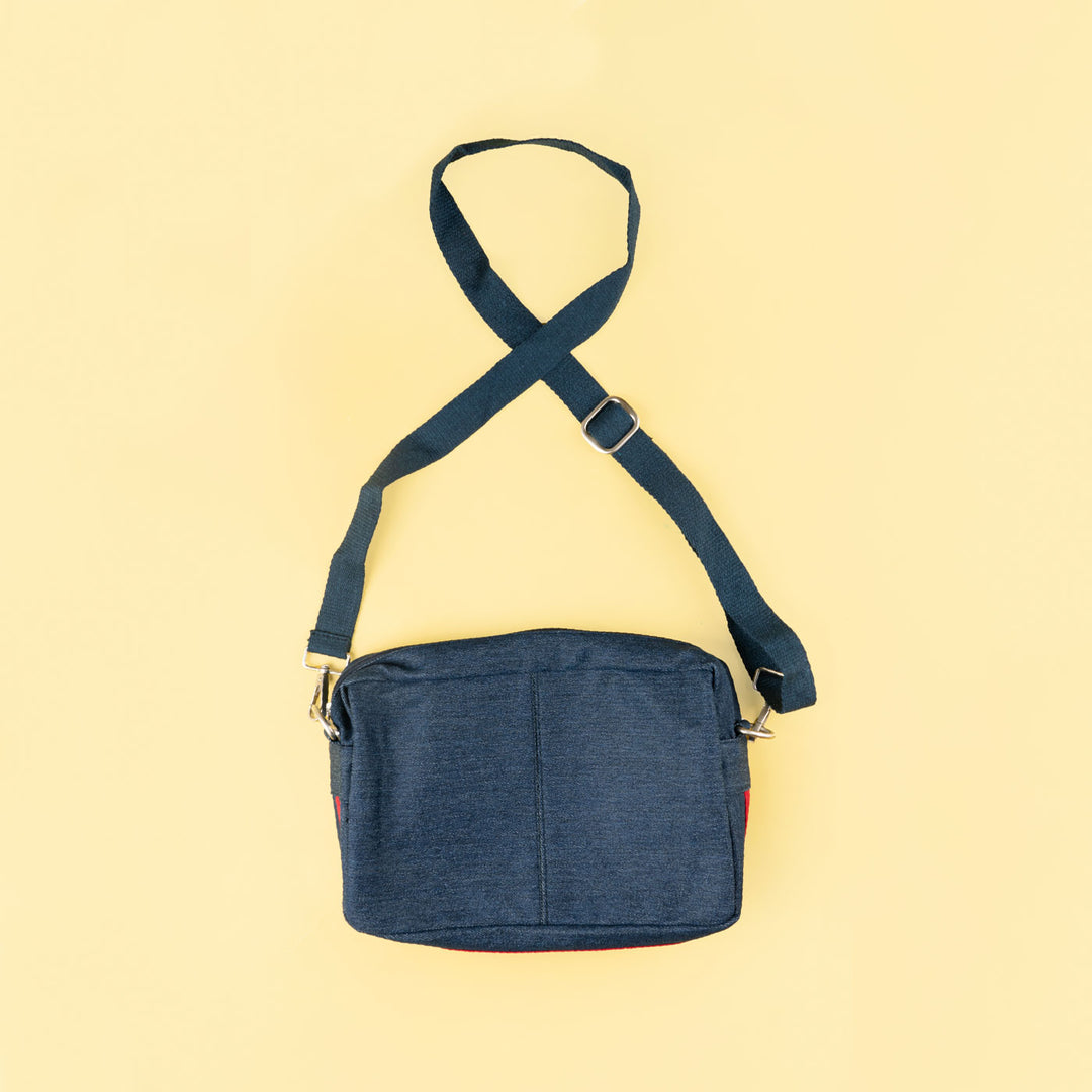 Handcrafted Upcycled Denim Crossbody Sling Bag For Women