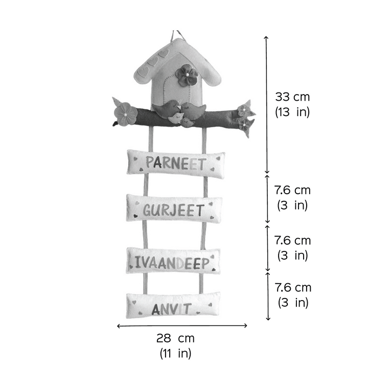Personalized Handmade Tree House Felt Name Plate