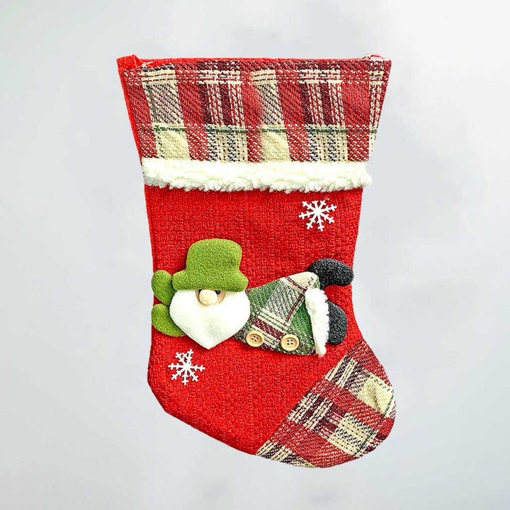 Handmade Flying Santa Woolen Stockings For Christmas Decoration