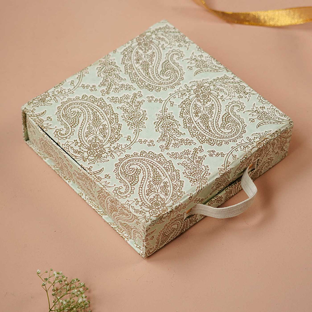 Handmade Sea Foam Anokhi Briefcase Hamper Box | Set Of 9