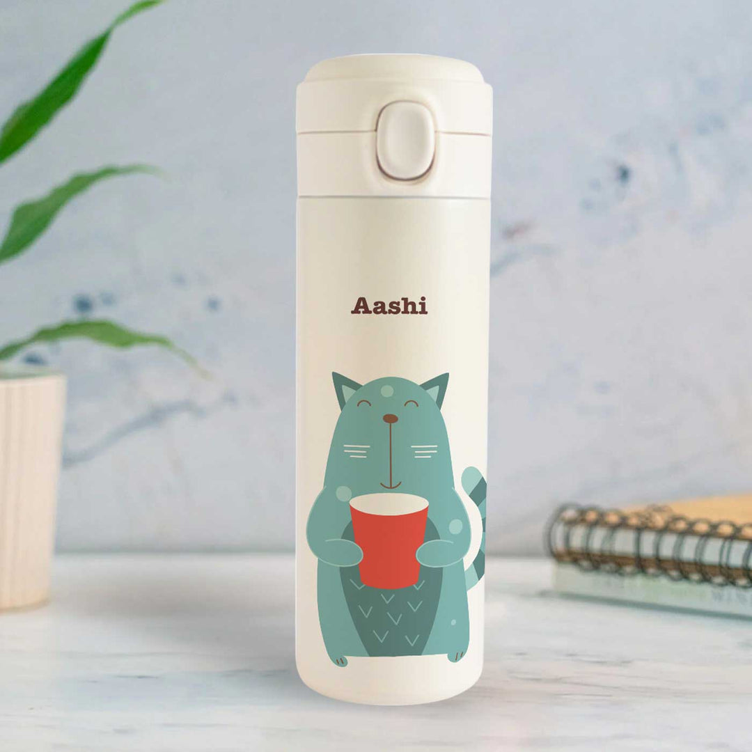 Personalized Kitty Cat Theme Steel Insulated Water Bottle