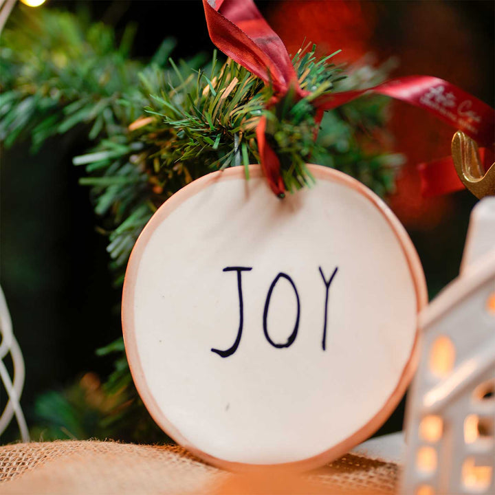 Joy Festive Ceramic Ornaments For Christmas Tree Decoration