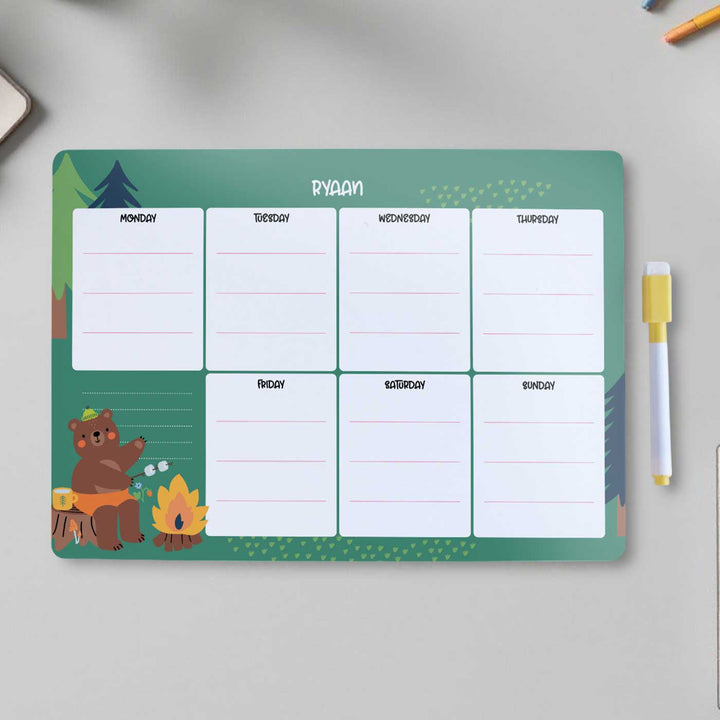 Personalized Into The Wild Theme Wooden Meal Planner