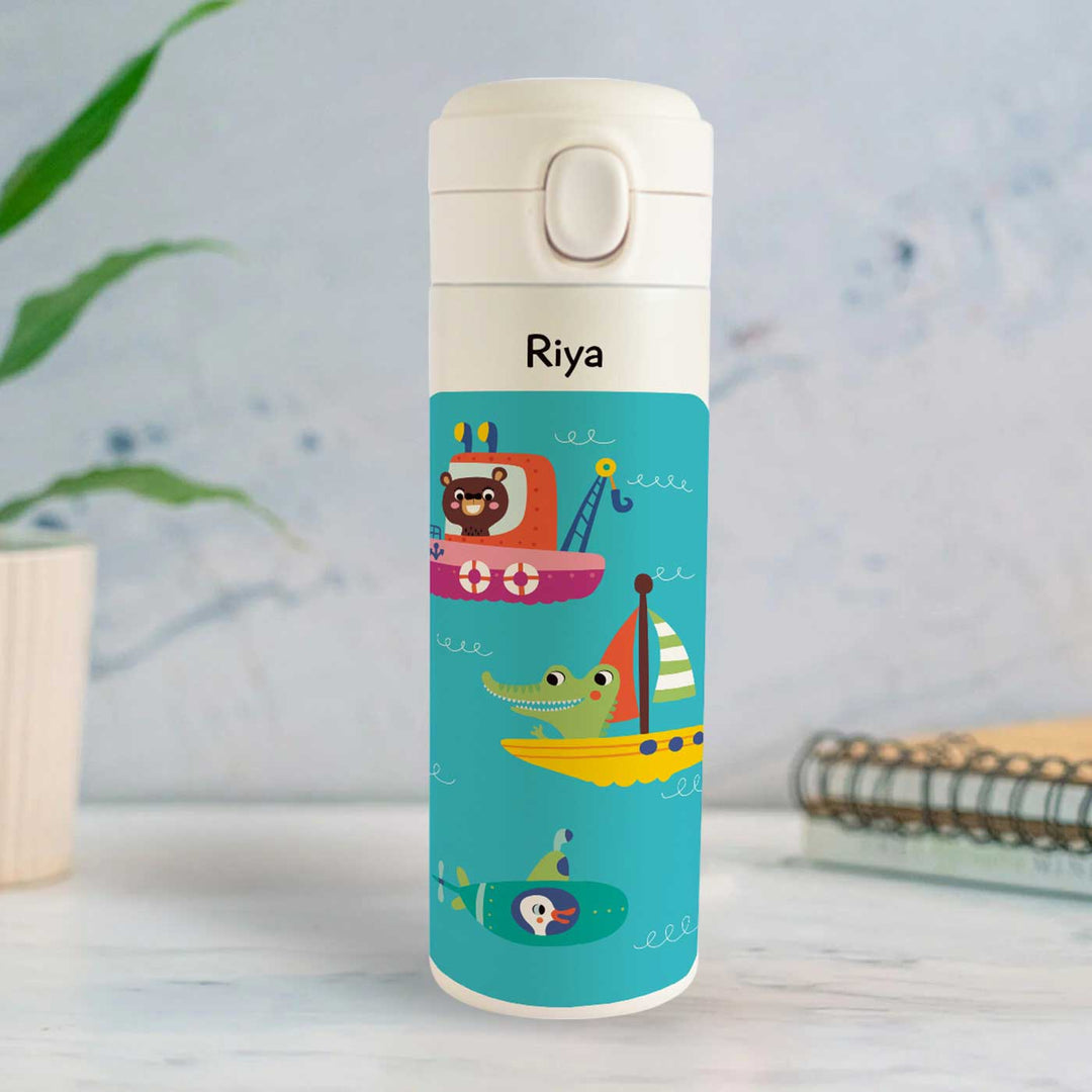 Personalized Let'S Travel Theme Steel Insulated Water Bottle