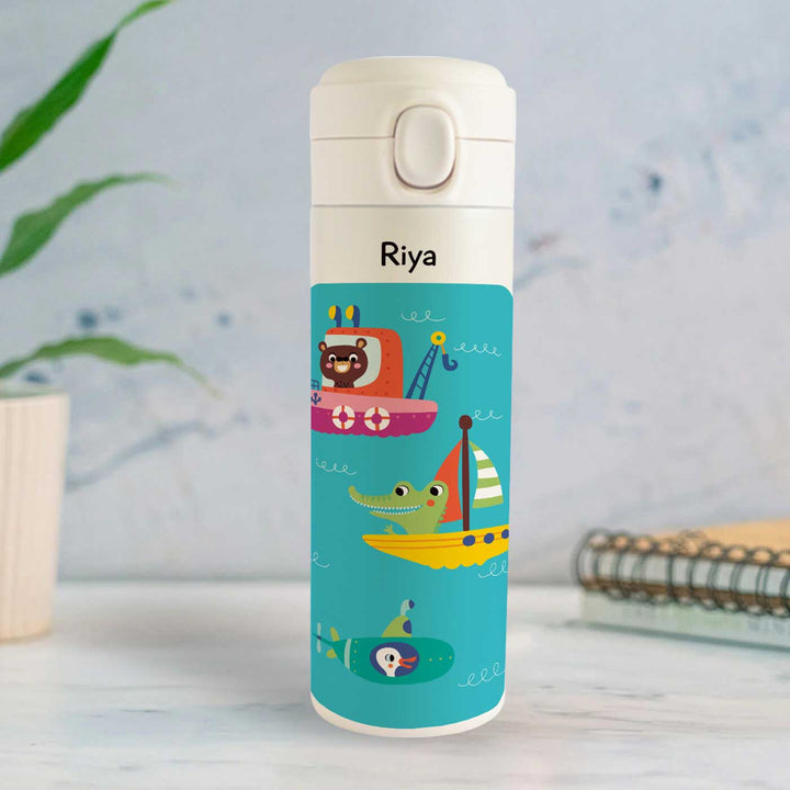 Personalized Let'S Travel Theme Steel Insulated Water Bottle