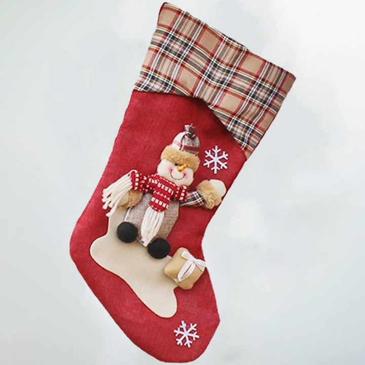 Handmade Red Olaf Cotton Stockings For Christmas Decoration