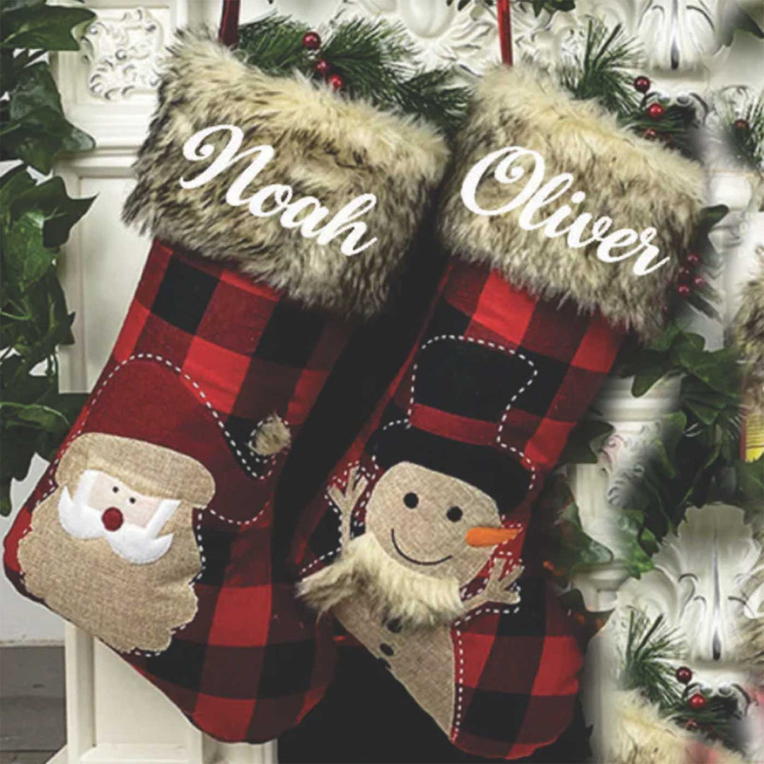 Personalized Frosty'S Furry Cotton & Fur Stockings For Christmas Decoration