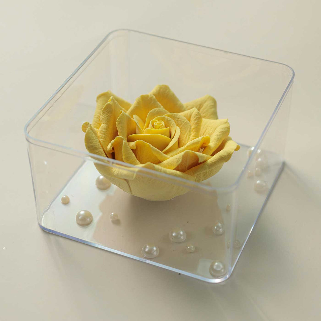 Handmade Forever Yellow Rose Realistic Deco Clay Table Decor