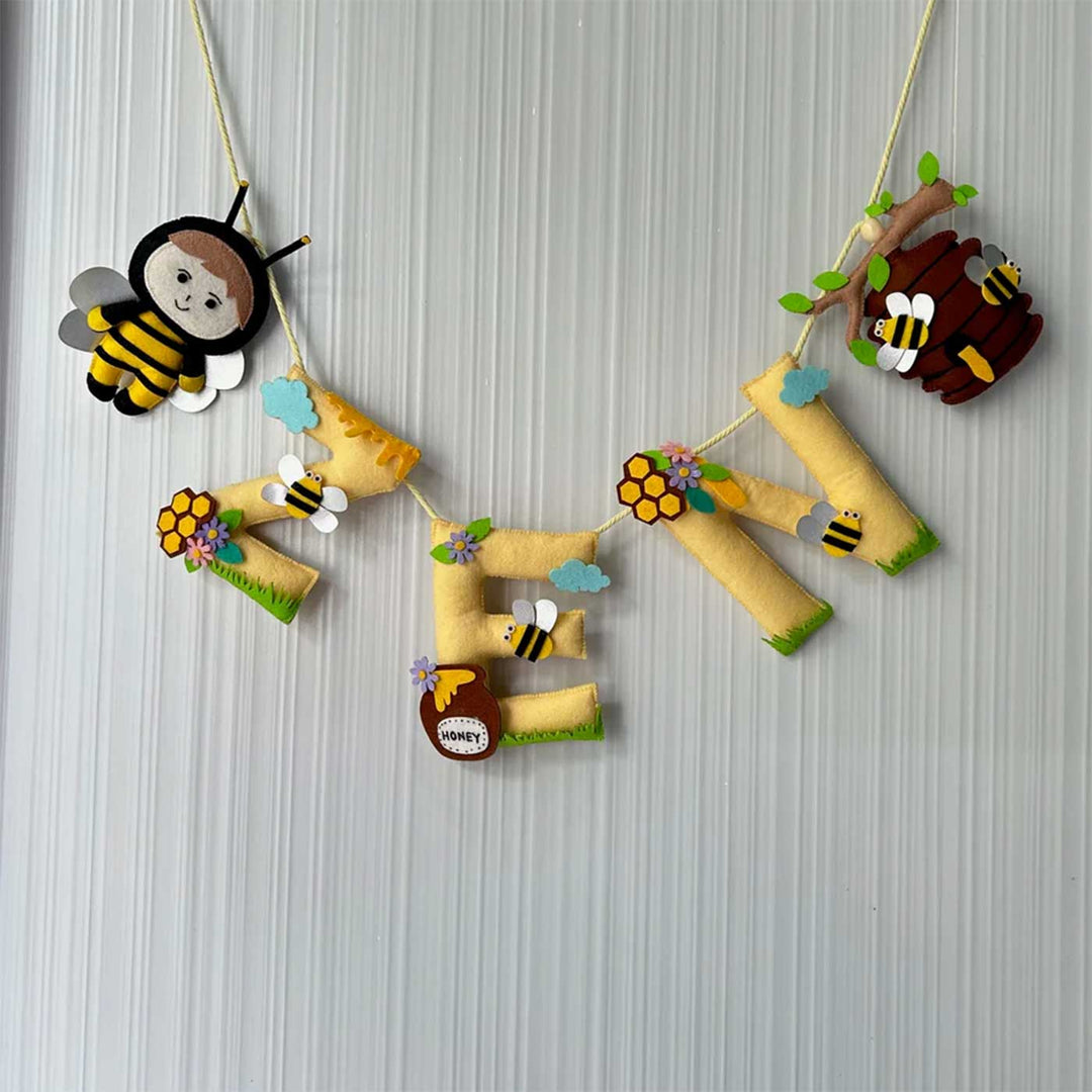 Personalized Bumble Bee Felt Bunting / Garland For Kids